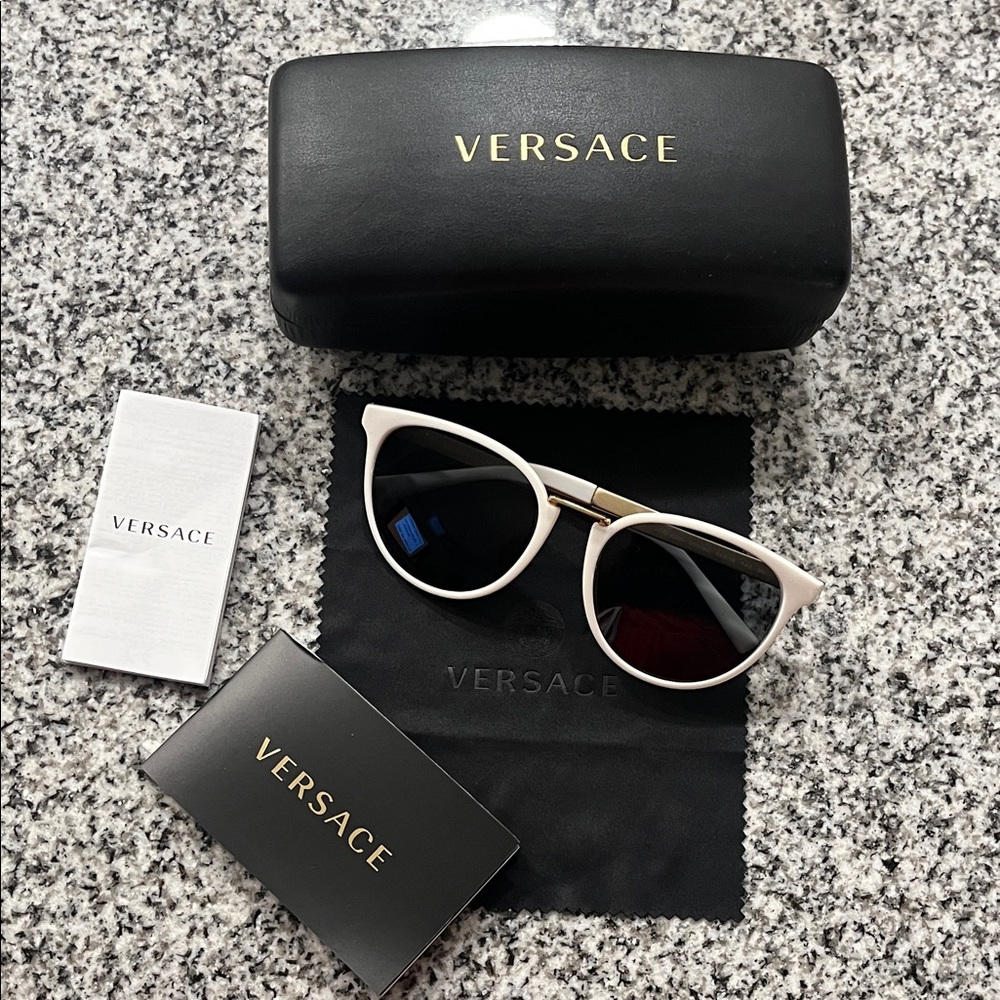 Versace Black and White Designer Sunglasses